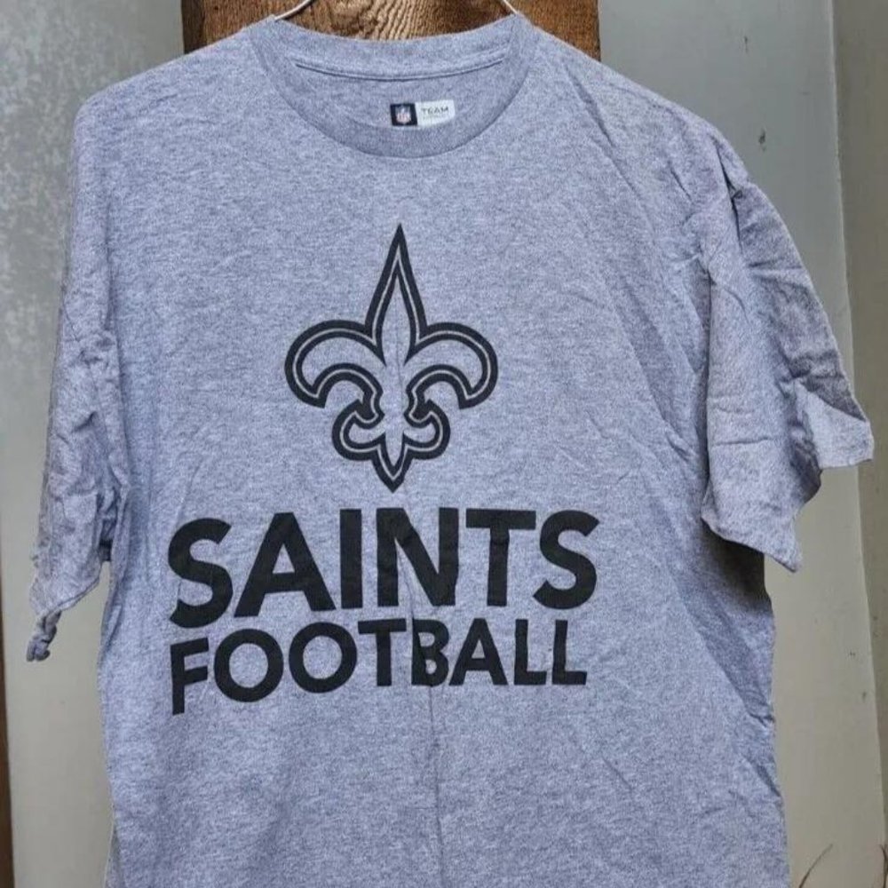 New Orleans Saints Football T-Shirt XL NFL Team Apparel Gray